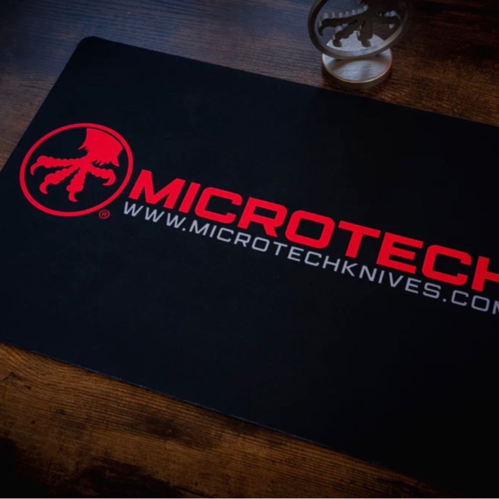 Microtech knife mat display rubber and fabric knife gear mat swag Marfione